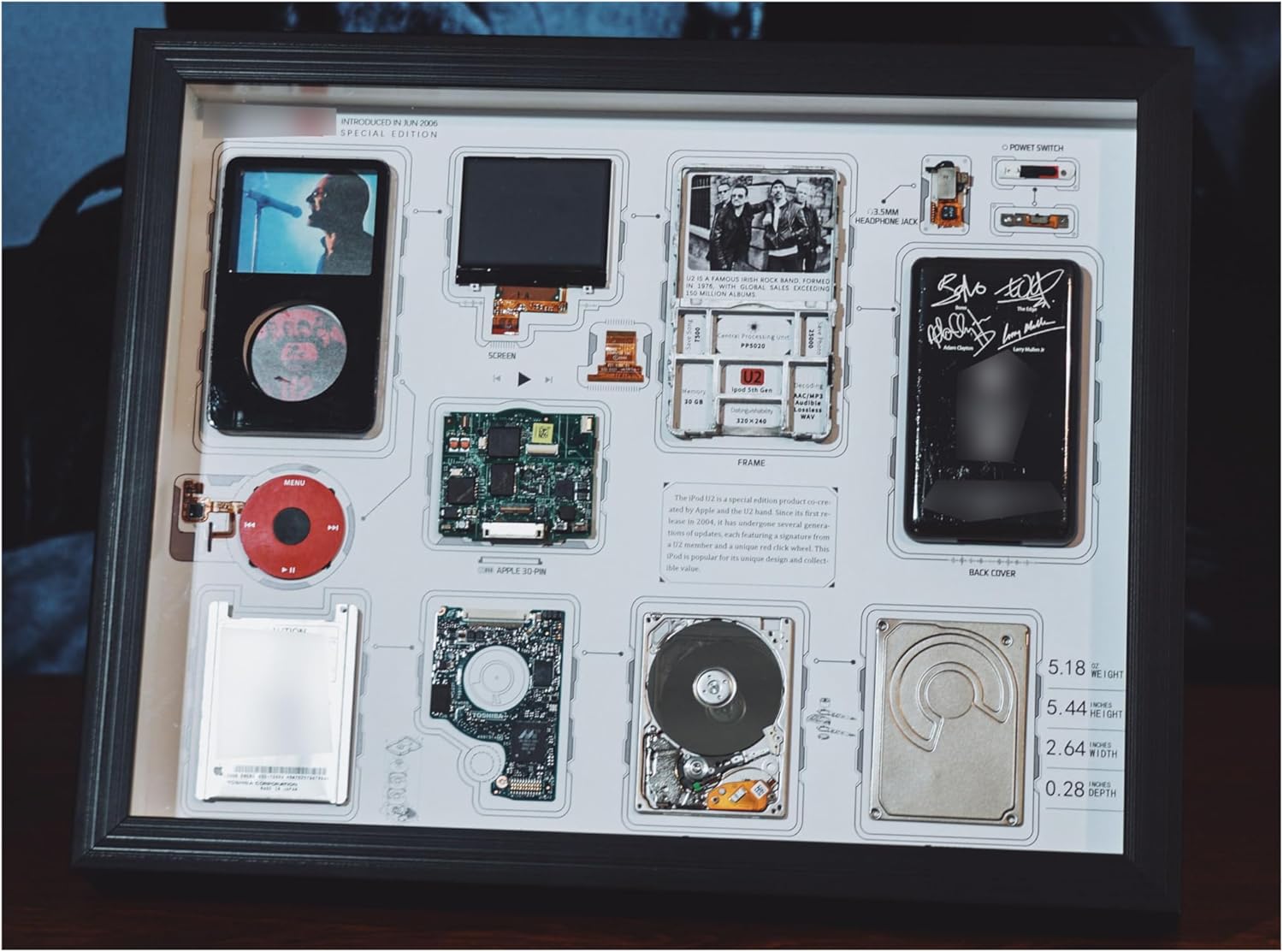  Funbox Design - Framed Teardown Wall Art for Apple Ipod4 Special Edition Retro Music Tech Decor Digital Collectible Made from Original Shell Gift for Him Fans and Collectors (For Ipod 4 Classic) - Serious Techies