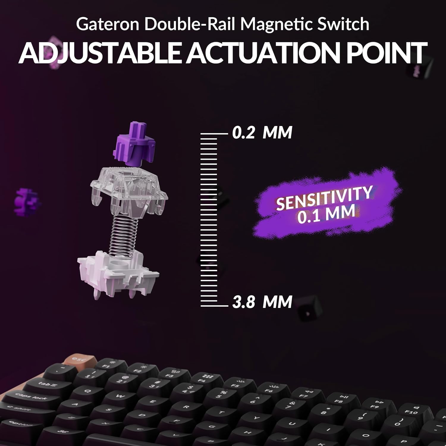 Keychron - K4 HE – 96% Compact Hall Effect Wireless Mechanical Keyboard with Number Pad, Magnetic Switch, Rapid Trigger, Custom RGB, QMK/VIA, 2.4Ghz/Bt5.2/Wired, for Mac/Windows/Linux, Wood Frame, Black - Serious Techies
