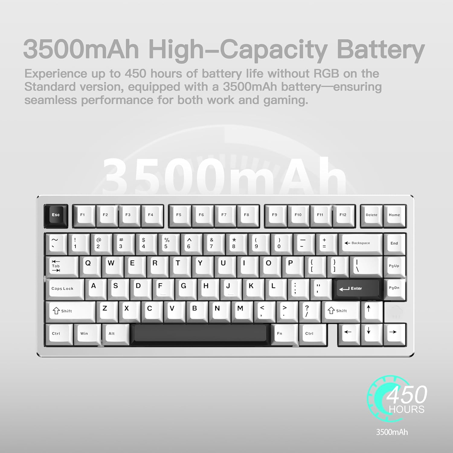 WOBKEY -  Rainy 75 CNC Aluminum Hmx/Jwk/Cocoa Switches Triple-Mode Connectivity Mechanical Keyboard with Superior Acoustics, No Rgb/Pp/Mirrored Glass/3500Mah/Violet Switch (Lite - Silver) - Serious Techies