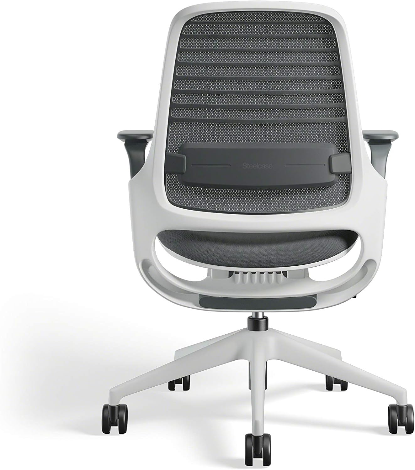 Steelcase - Series 1 Office Chair - Ergonomic Work Chair with Wheels for Carpet - Helps Support Productivity - Weight-Activated Controls, Back Supports & Arm Support - Easy Assembly - Graphite, Light - Serious Techies