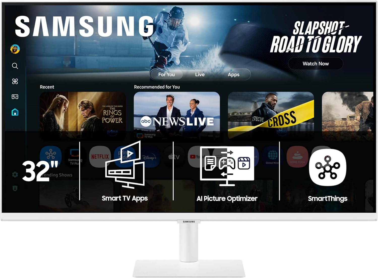 Samsung -32” Smart Monitor M7 (M70F) 4K UHD Display,  Vision AI, Smart TV Apps, Gaming Hub, USB-C, HDMI and USB-A, White, LS32FM703UNXZA, 2025 - Serious Techies