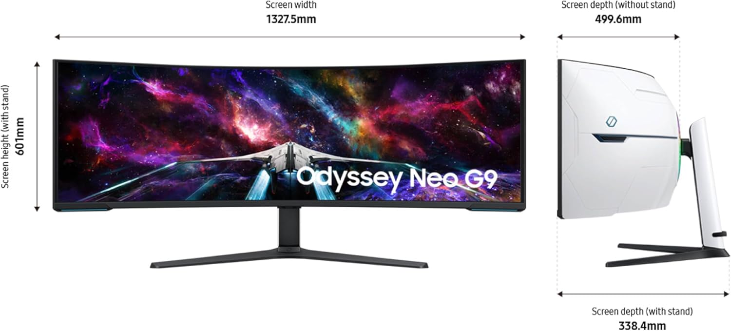 Samsung - 57" Odyssey Neo G9 (G95NC) Series Dual 4K UHD 1000R Curved Gaming Monitor, 240Hz, 1Ms with Displayport 2.1, Quantum Mini-Led, Displayhdr 1000, AMD Freesync Premium Pro, LS57CG952NNXZA - Serious Techies