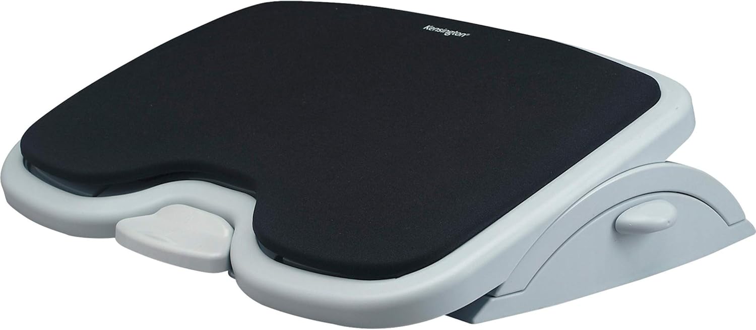 Kensington - Foot Rest for under Desk at Work, Smartfit Comfort Memory Foam Angle and Height Adjustable Footrest, Non-Skid Foot Stool for under Office Desk, White/Black K56144USF - Serious Techies