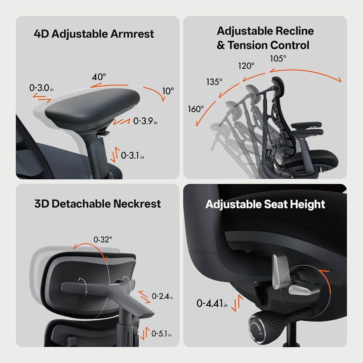 LiberNovo - Dynamic Ergonomic Office Chair - Comfy Adjustable Desk Chair with Adaptive Lumbar Support, 160° Recline & Built-In Spine Stretch for Back Comfort, Home Office Long Hours Use, Black+45Cm - Serious Techies