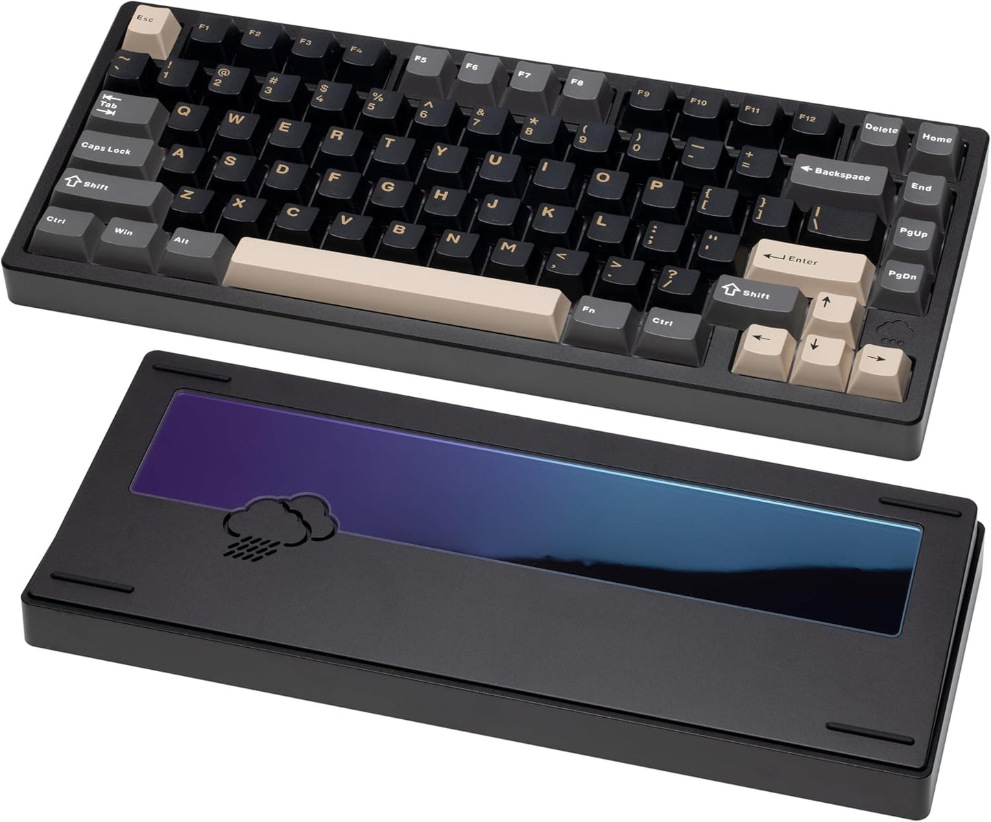 WOBKEY -  Rainy 75 CNC Aluminum Hmx/Jwk/Cocoa Switches Triple-Mode Connectivity Mechanical Keyboard with Superior Acoustics, No Rgb/Pp/Mirrored Glass/3500Mah/Violet Switch (Lite - Silver) - Serious Techies