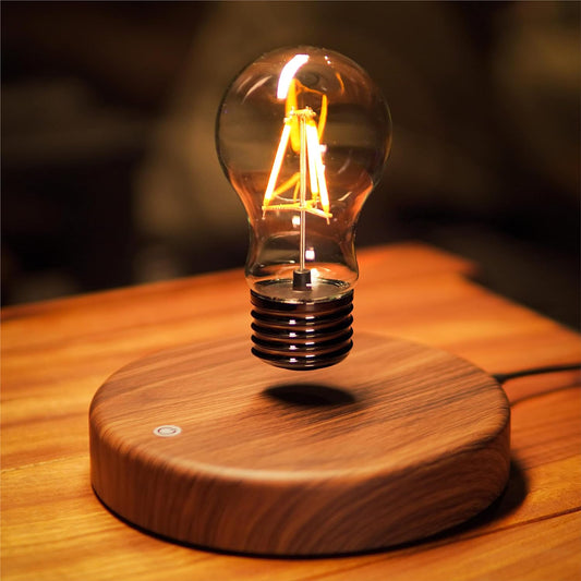 HCNT - Levitating Bulb Lamp Magnetic Floating LED Light Desk Lamp Table Lamp Night Light, 360 Degree Automatic Rotating Light for Unique Gifts Room Home Office Decor - Serious Techies