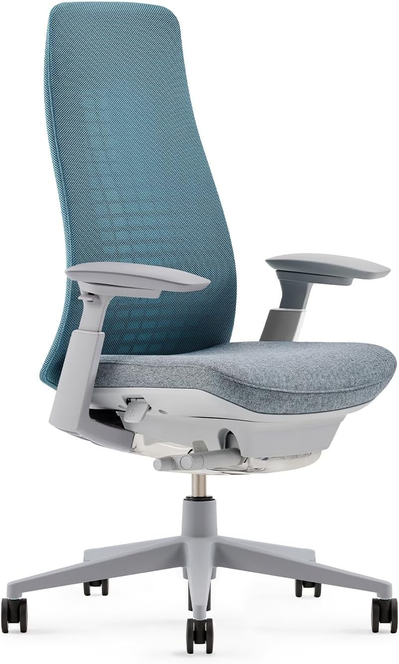 Haworth - Fern Office Chair – Ergonomic and Stylish Desk Chair with Breathable Mesh Finish - without Lumbar Support (River Rock) - Serious Techies