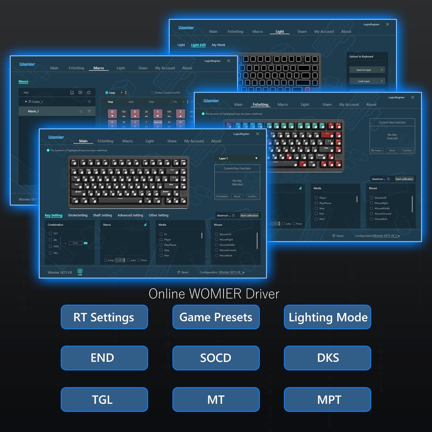 Womier - SK75 TMR/HE Hall Effec Keyboard 75%, Wireless Mechanical Keyboard Rapid Trigger Custom Magnetic Switch Keyboards with 8000 Hz Hot Swap, BT/2.4G/USB-C with Mac Windows Linux (Aluminum) - Serious Techies