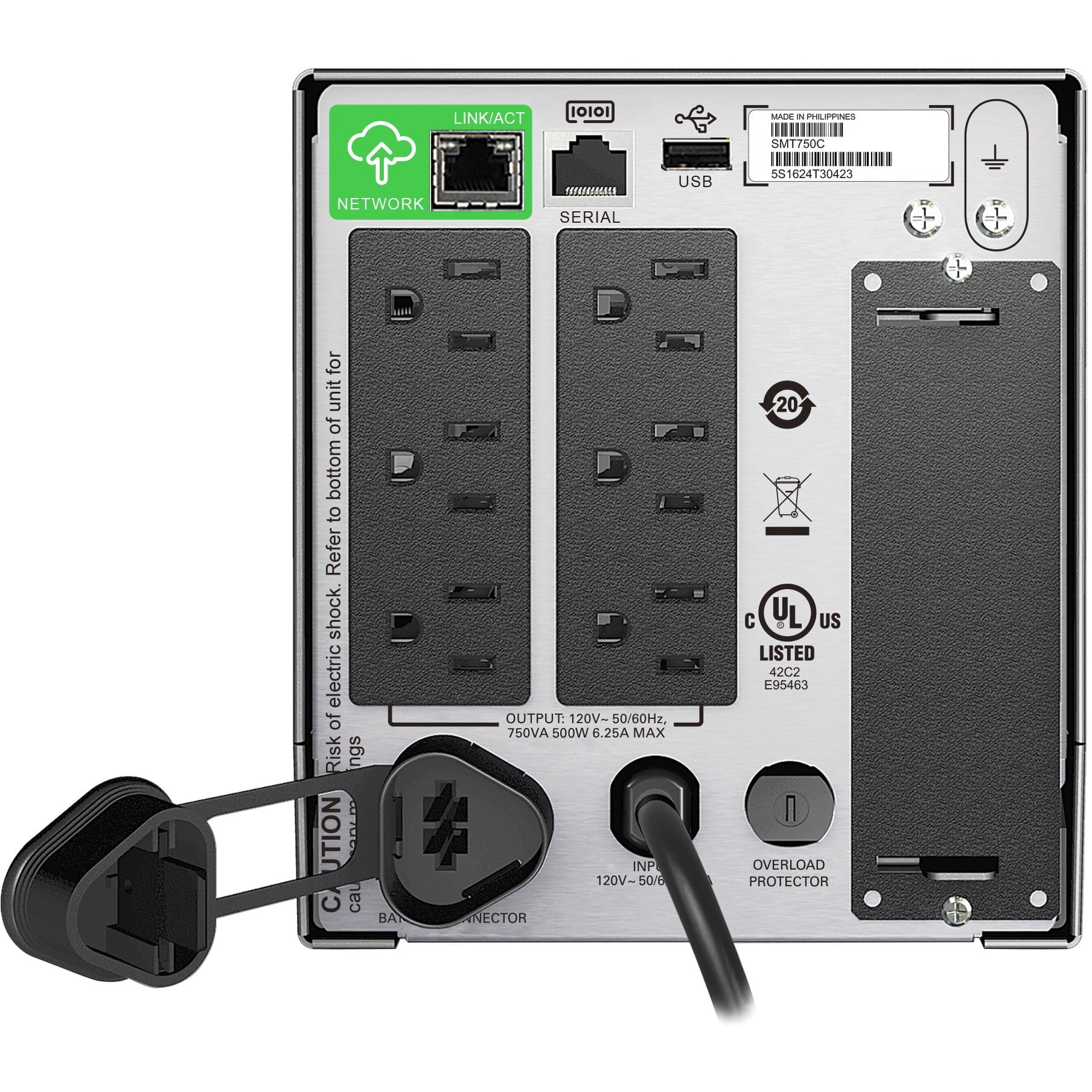 APC - 750VA Smart-Ups with Smartconnect, Pure Sine Wave UPS Battery Backup & Surge Protection (SMT750C) - Serious Techies