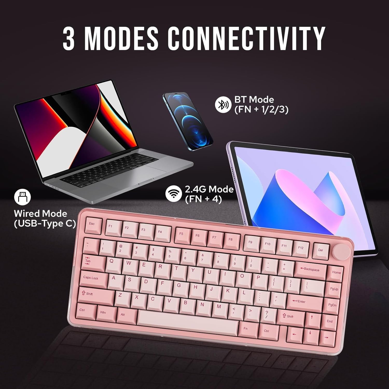 KIIBOOM - CNC Aluminum and Acrylic Design the Breeze 75 Integrates Metallic Elements with Transparent Acrylic to Create a Unique Aesthetic. the Keyboard Features Cherry Profile Dye-Sub PBT Keycaps - Serious Techies