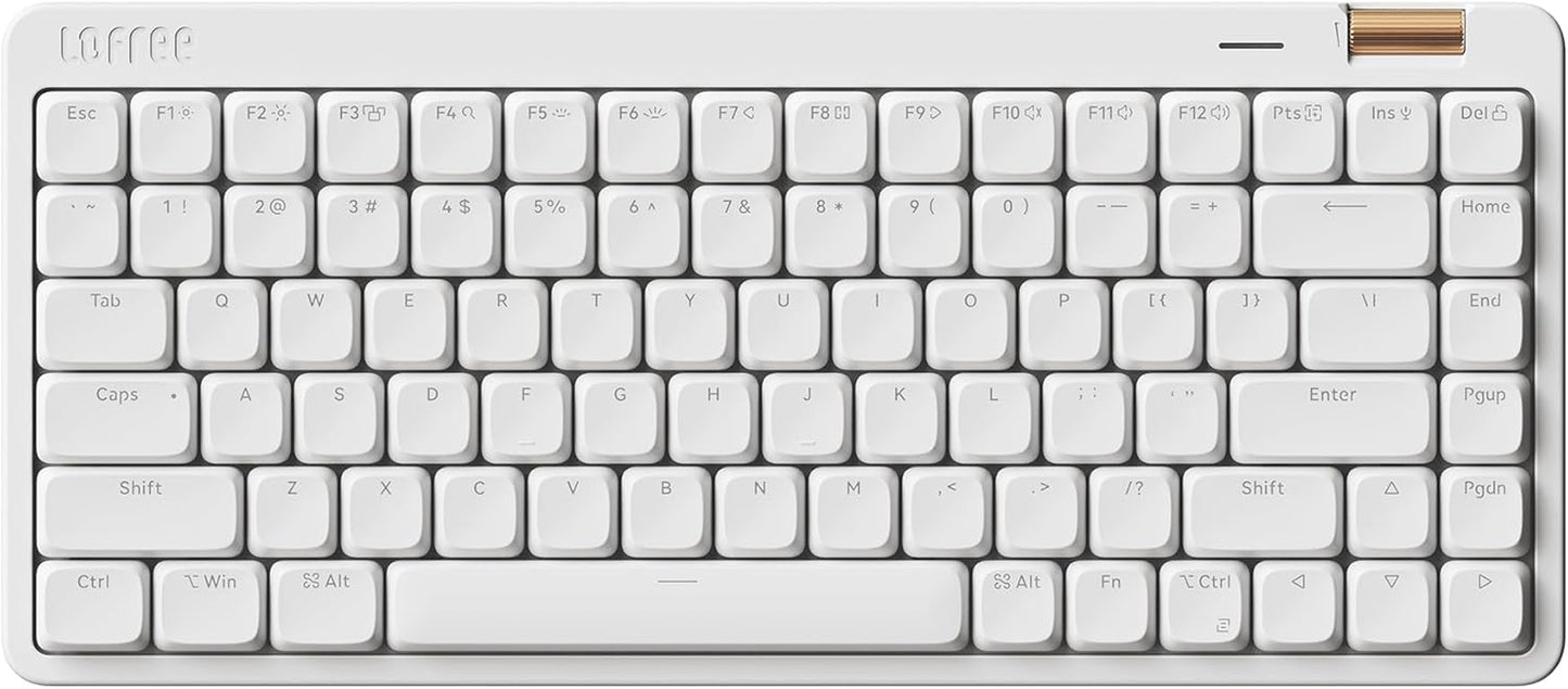 LOFREE - Flow Lite 84 Keys Low Profile Mechanical Keyboard, 75% Swappable Rechargeable Wireless Keyboard with 2.4G Receiver, Bluetooth and Wired Connection for Windows, Mac/Specter Linear Switches (Off-White)