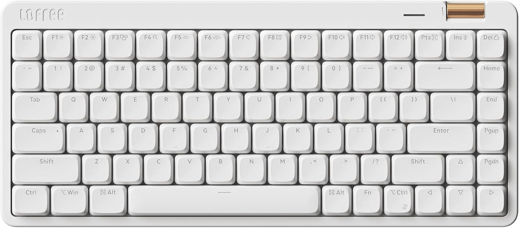LOFREE - Flow Lite 84 Keys Low Profile Mechanical Keyboard, 75% Swappable Rechargeable Wireless Keyboard with 2.4G Receiver, Bluetooth and Wired Connection for Windows, Mac/Specter Linear Switches (Off-White)