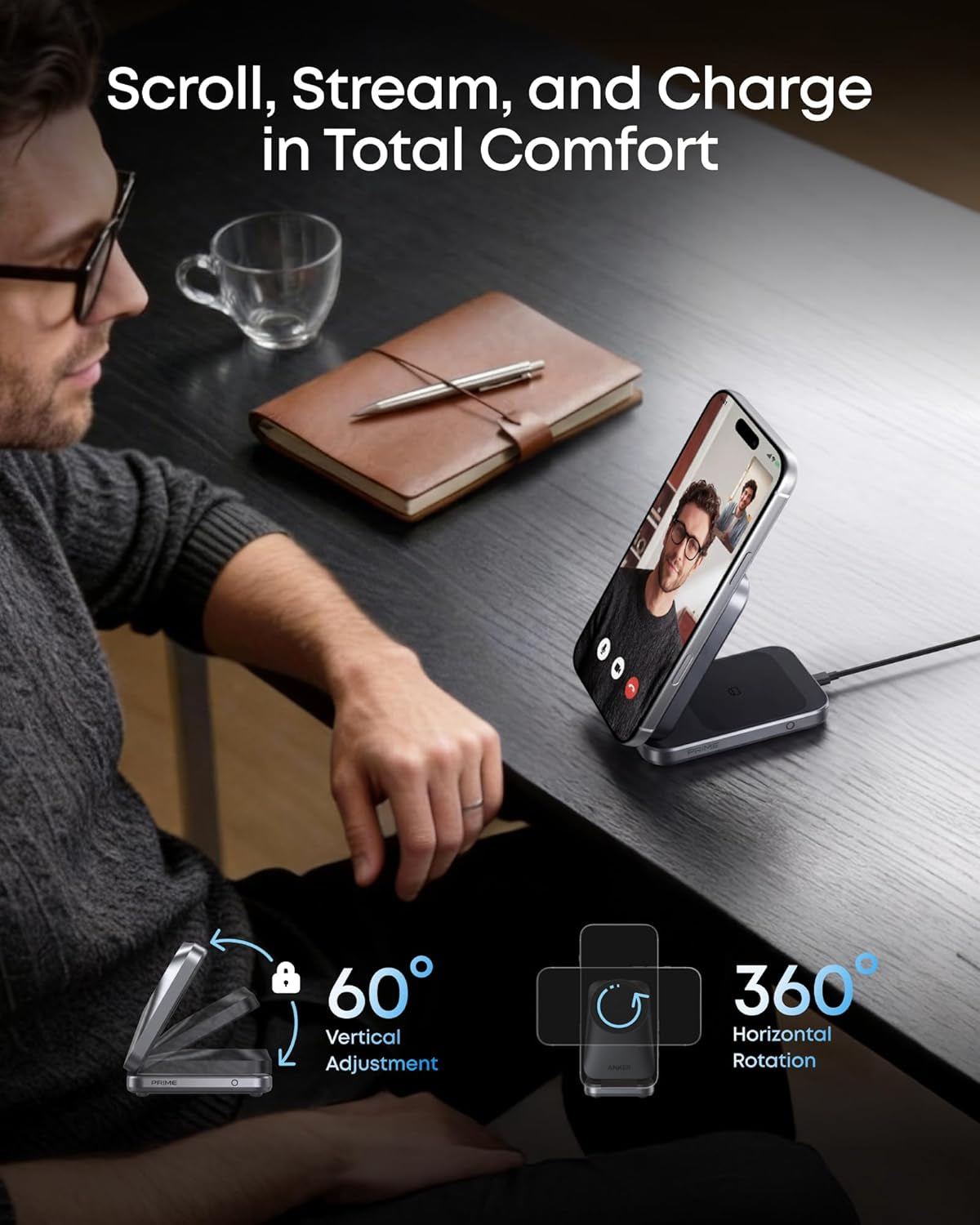 Anker - Prime 3-In-1 Wireless Charging Station, Magsafe Charger Stand Compatible, Qi2.2 25W Certified Palm-Sized Foldable Charger for Iphone 17/16, Apple Watch, Airpods (Non-Battery, Adapter Included) - Serious Techies