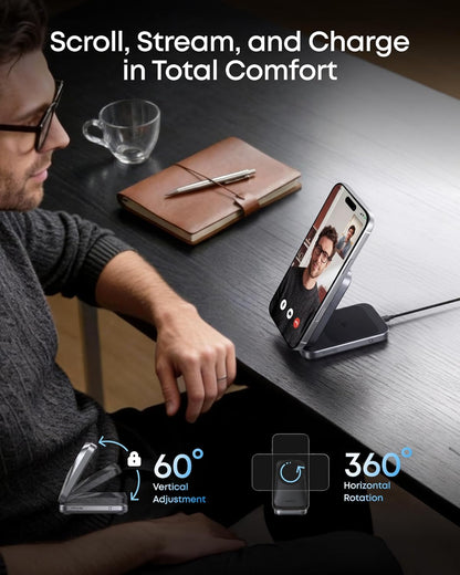 Anker - Prime 3-In-1 Wireless Charging Station, Magsafe Charger Stand Compatible, Qi2.2 25W Certified Palm-Sized Foldable Charger for Iphone 17/16, Apple Watch, Airpods (Non-Battery, Adapter Included) - Serious Techies