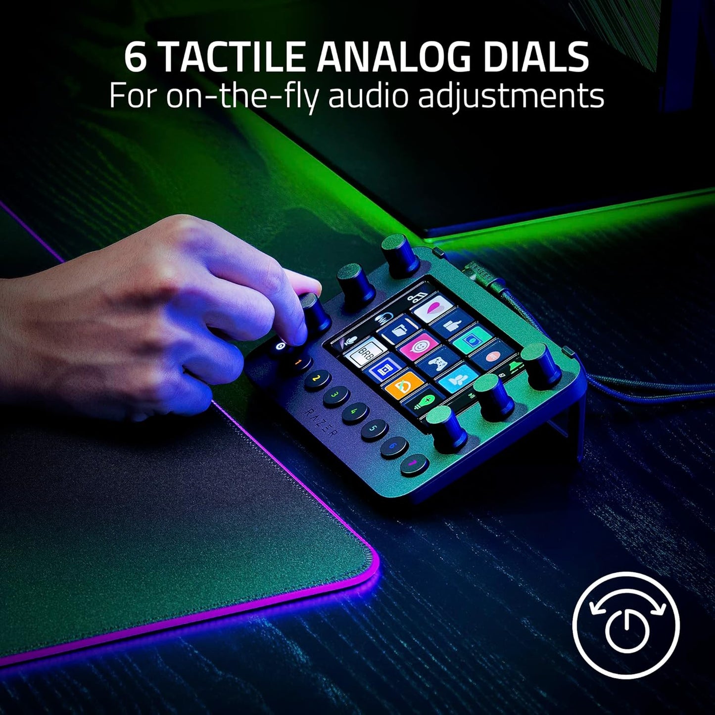 Razer - Stream Controller: All-In-One Keypad for Streaming - 12 Haptic Switchblade Keys - 6 Tactile Analog Dials - 8 Programmable Buttons - Designed for PC & Mac Compatibility - Serious Techies