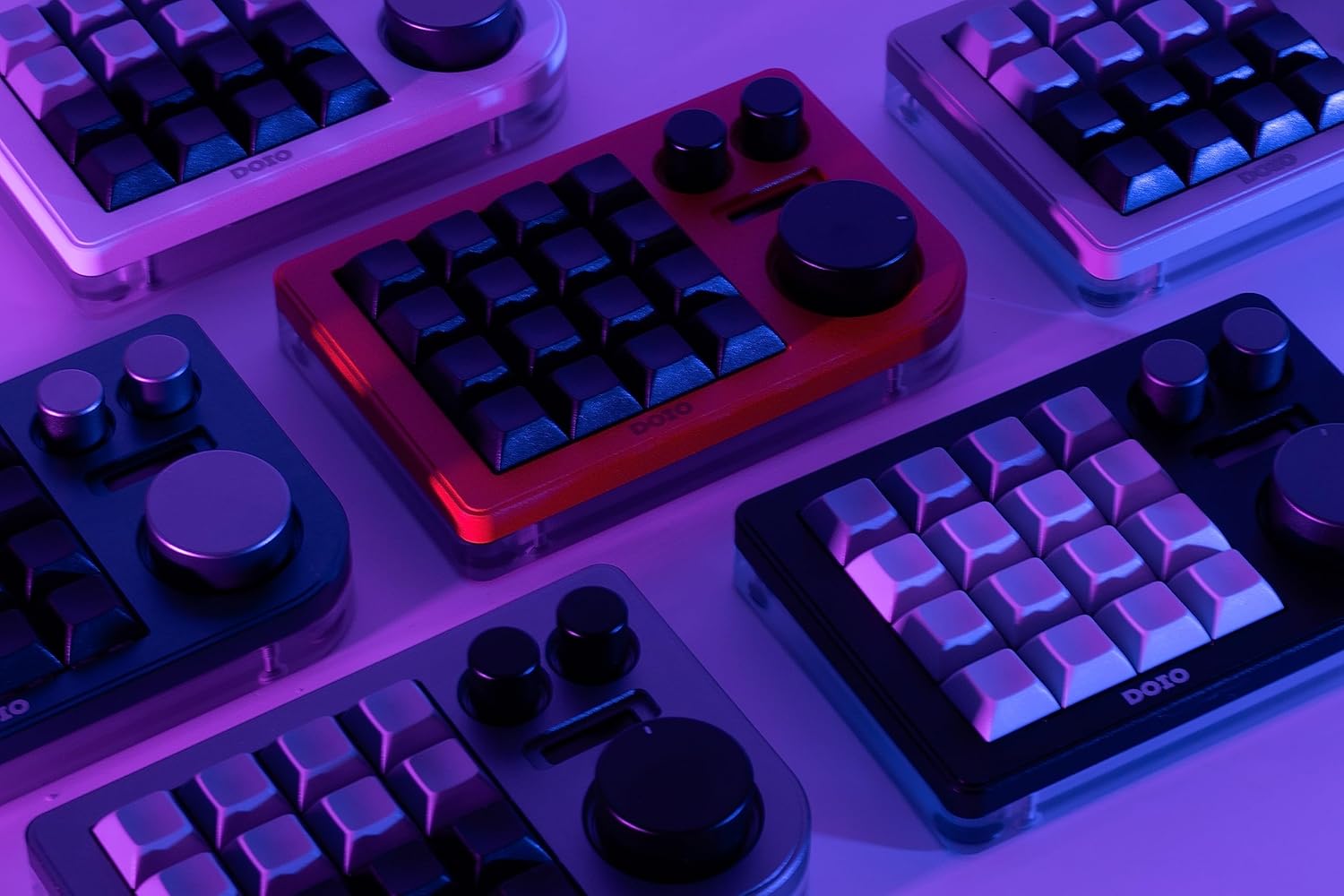 KEEBMONKEY - Megalodon Triple Knob Macro Pad Programmable Designer Mini Keyboard 16 Keys (Black) - Serious Techies