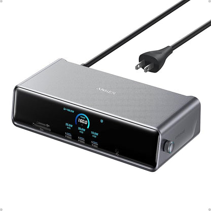 Anker - Prime Docking Station (DL7400), 14-Port Triple Display with Displaylink, 140W Max USB-C Port, Smart Display and Built-In Cooling Fan, up to 8K, for Macos and Windows, Displaylink Driver Required - Serious Techies - Serious Techies, LLC