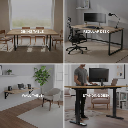 COREMINDED - Solid Wood Desk Table Top – Pre-Finished 1.2” Thick Tabletop - Universal Fit for Standing Desks, Countertops & Workstations (48" X 24", Rubberwood) - Serious Techies