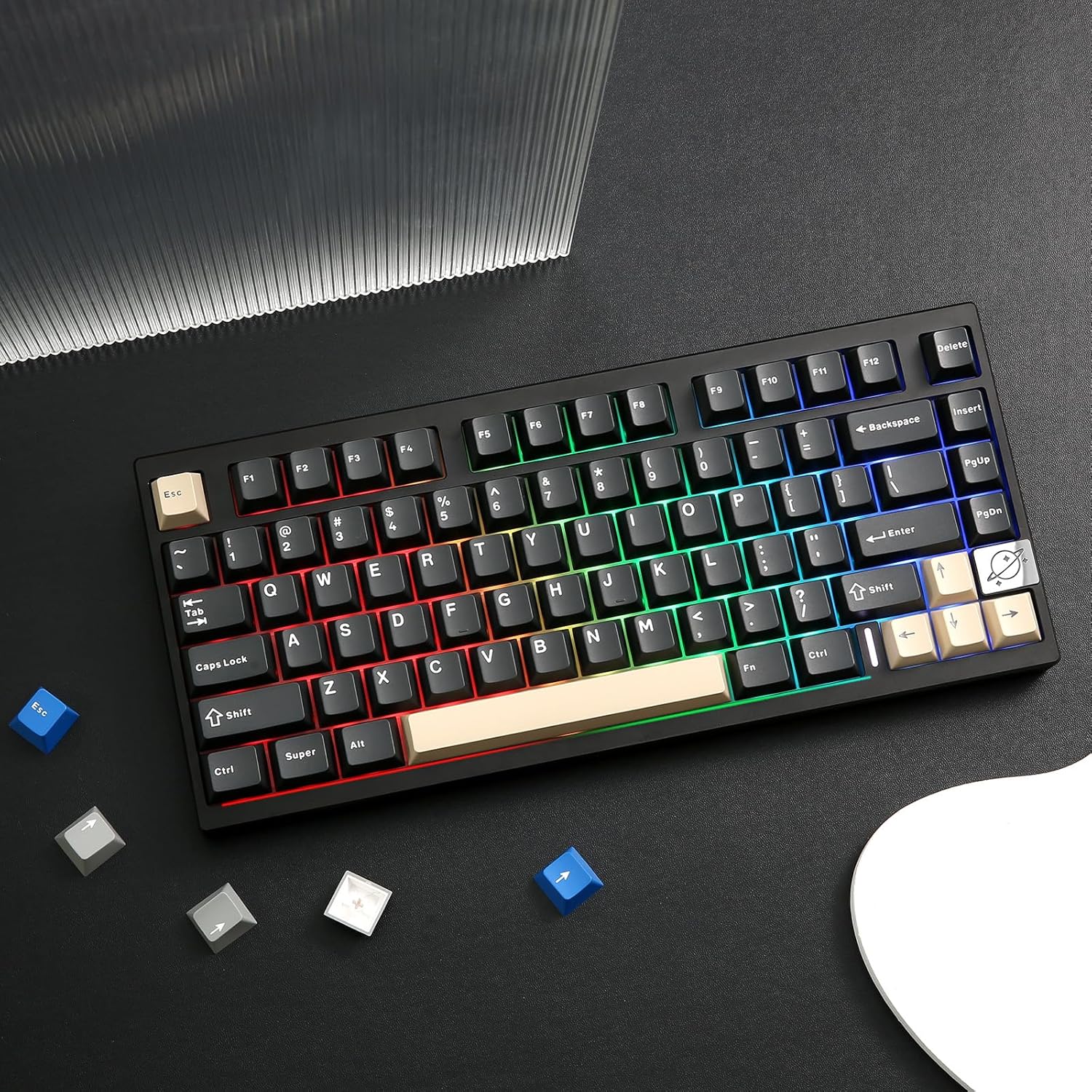 YUNZII - AL75 PRO 75% Wireless Mechanical Gaming Keyboard,Full Aluminum Cnc,Bt/2.4G/Wired,Pbt Keycaps,Gasket Mounted Hot Swap,Custom RGB Backlight, Programmable for Mac/Win (Black, Cocoa Cream V2) - Serious Techies