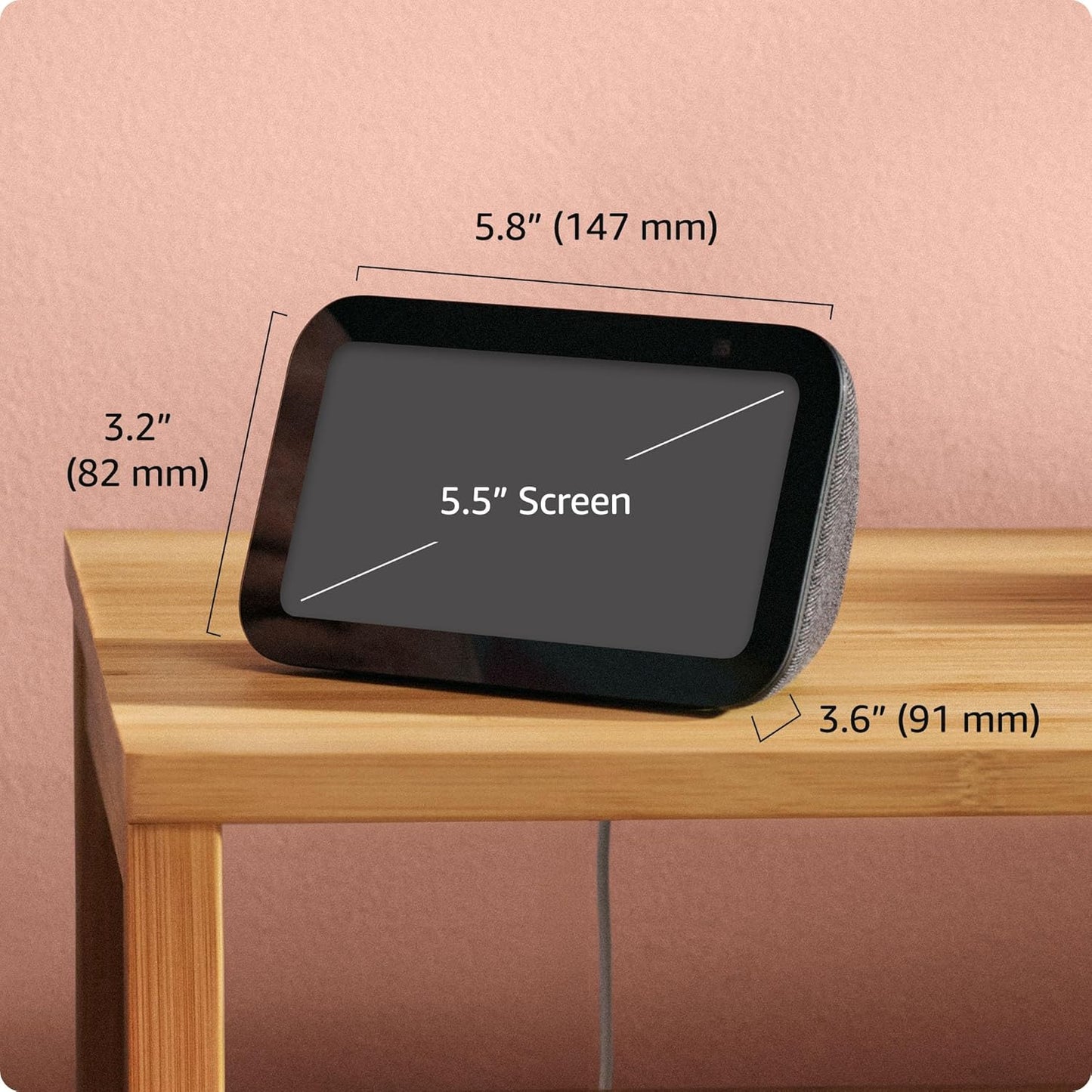Amazon - Echo Show 5 (Newest Model), Smart Display with 2X the Bass and Clearer Sound, Charcoal - Serious Techies
