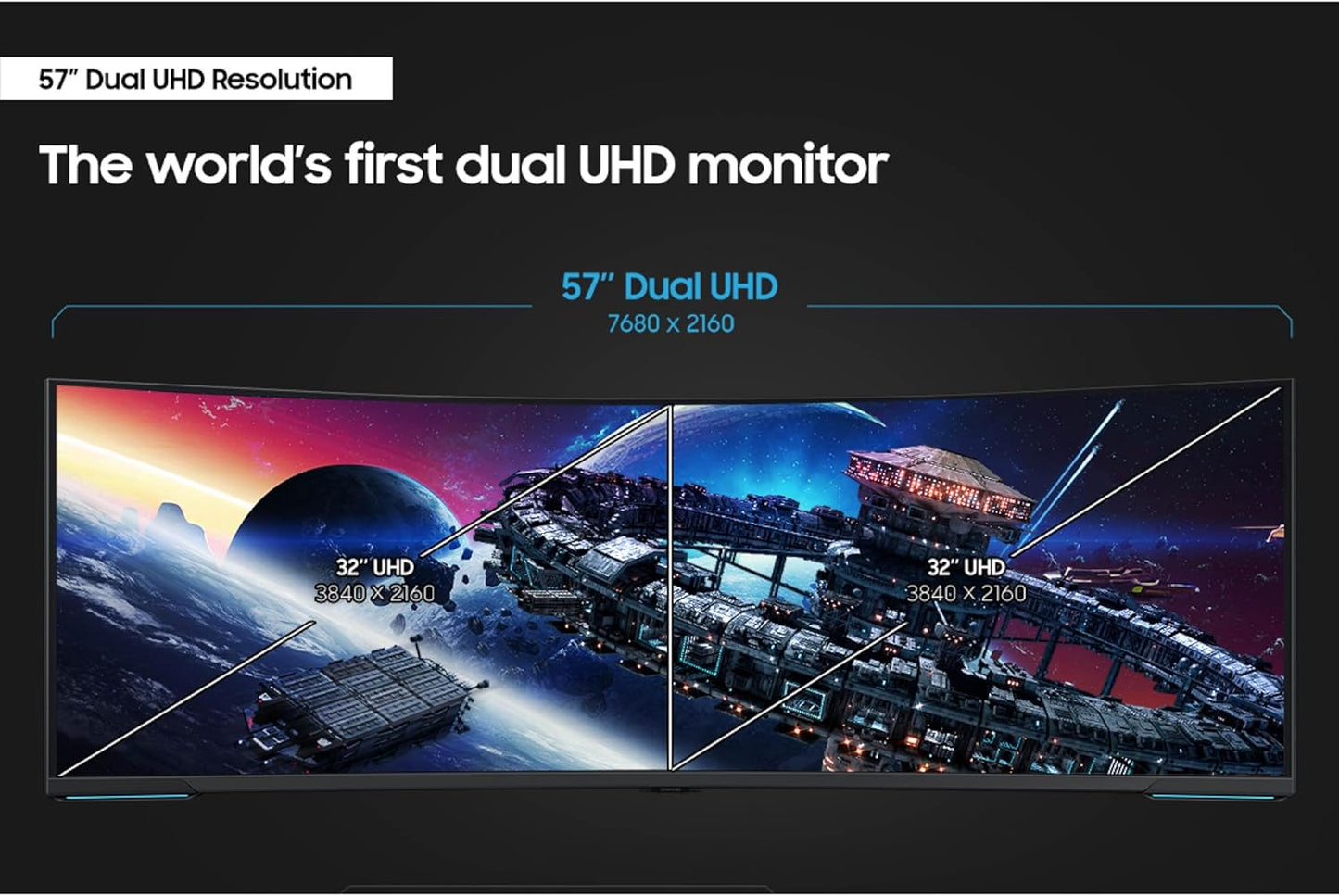 Samsung - 57" Odyssey Neo G9 (G95NC) Series Dual 4K UHD 1000R Curved Gaming Monitor, 240Hz, 1Ms with Displayport 2.1, Quantum Mini-Led, Displayhdr 1000, AMD Freesync Premium Pro, LS57CG952NNXZA - Serious Techies
