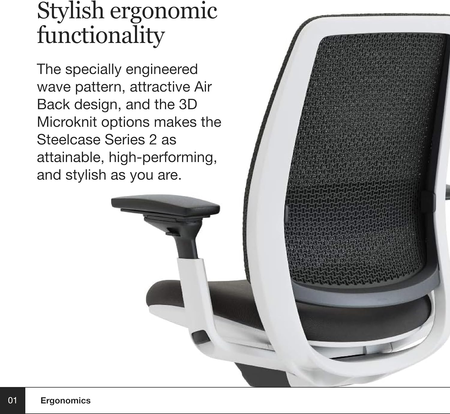 Steelcase - Series 2 Office Chair - Ergonomic Work Chair with Wheels for Carpet - with Back Support, Weight-Activated Adjustment & Arm Support - Adjustable Rolling Chairs for Desk - Graphite - Serious Techies