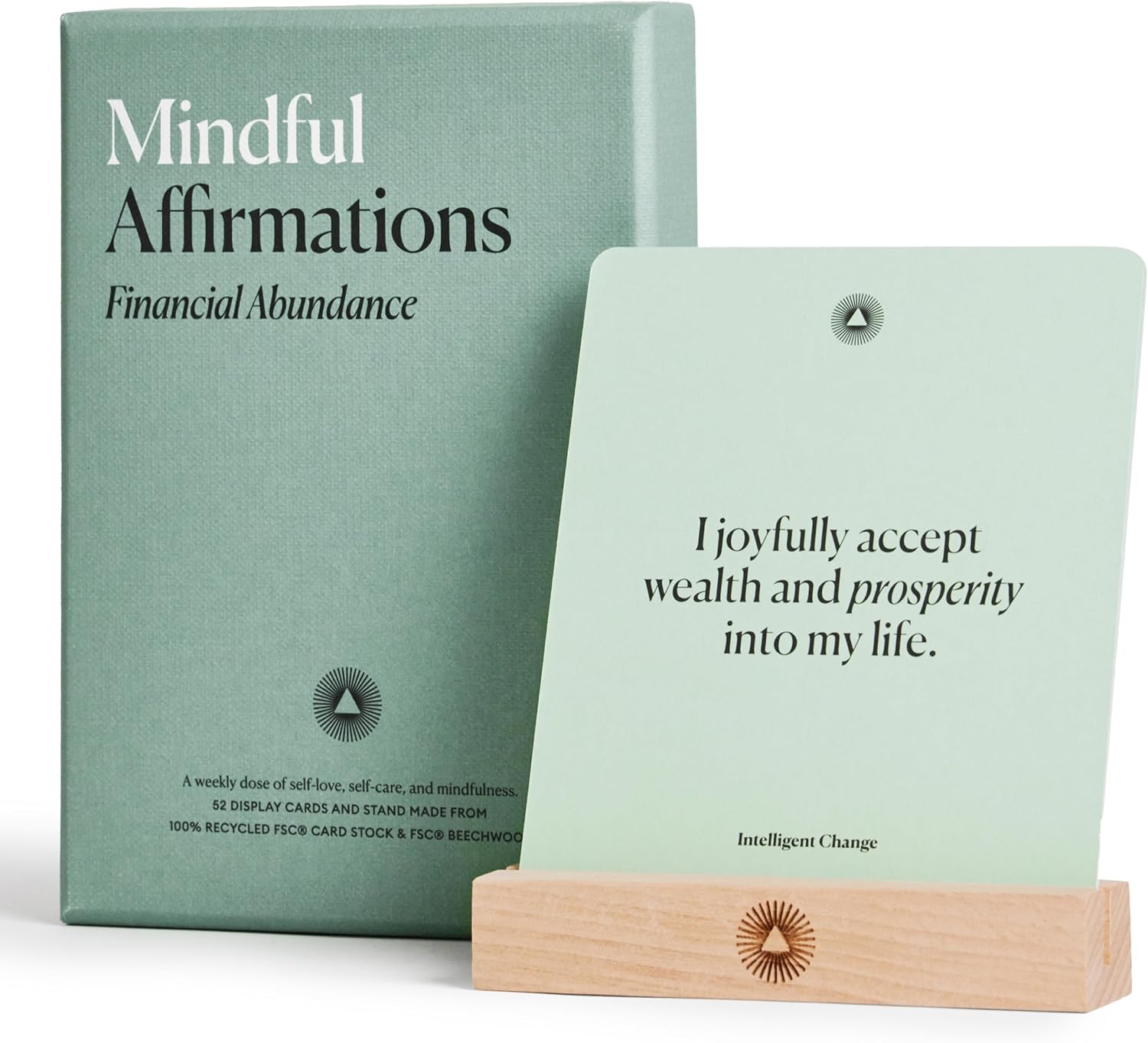 Intelligent Change - Mindful Affirmations, 52 Positive Affirmation Cards with Display Stand, Daily Affirmations for Inspiration, Mindfulness & Self Care, Unique Gifts for Women and Men - Serious Techies