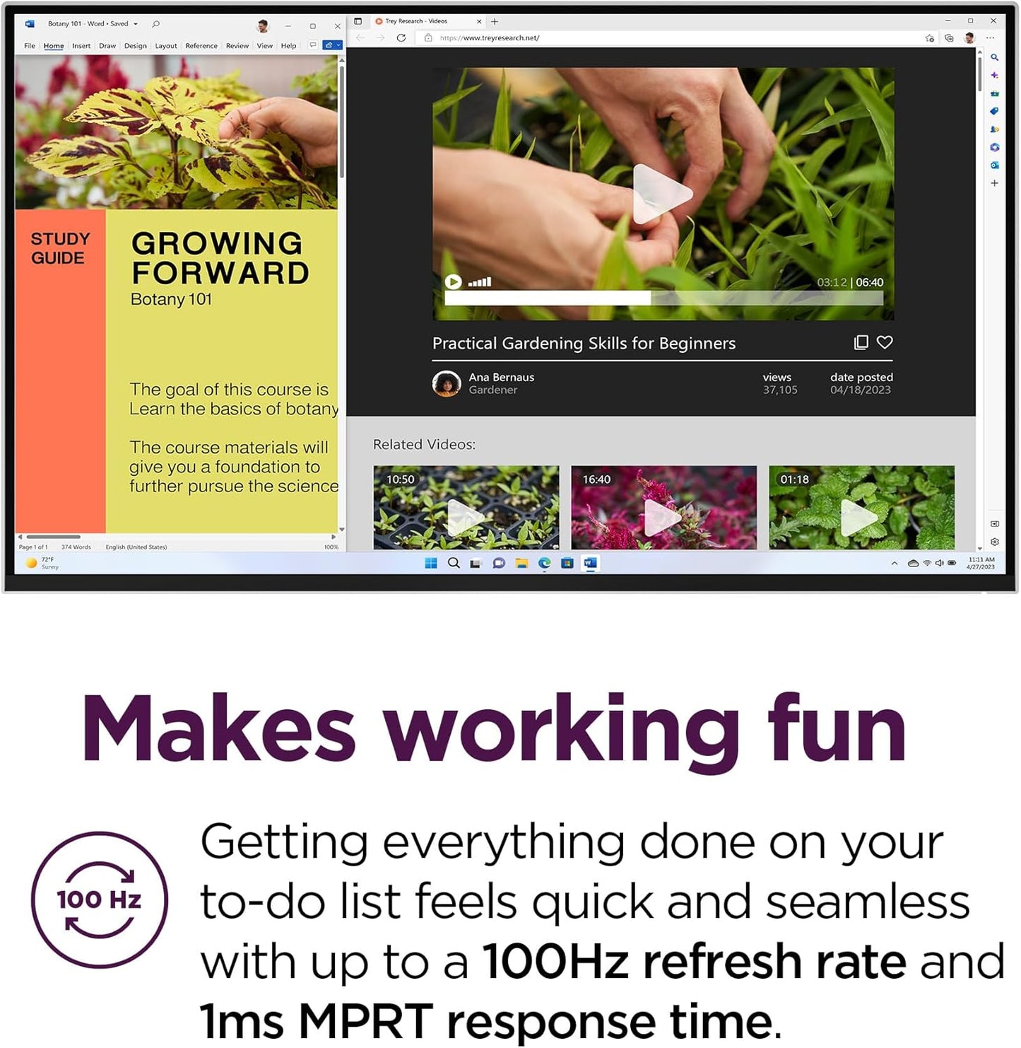 Lenovo - L27H-4A Monitor, 27" QHD IPS Panel Display, 100Hz, HDR10, USB-C- Waves Maxxaudio®, 1Ms MPRT, Cloud Grey Nearedgeless Design - Serious Techies