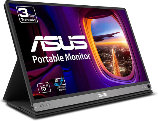 ASUS - ZenScreen 15.6” 1080P Portable USB Monitor (MB16AC) - Full HD (1920 X 1080), IPS, USB Type-C, Eye Care, Smart Case, External Screen for Laptop, 3-Year Warranty, Black - Serious Techies