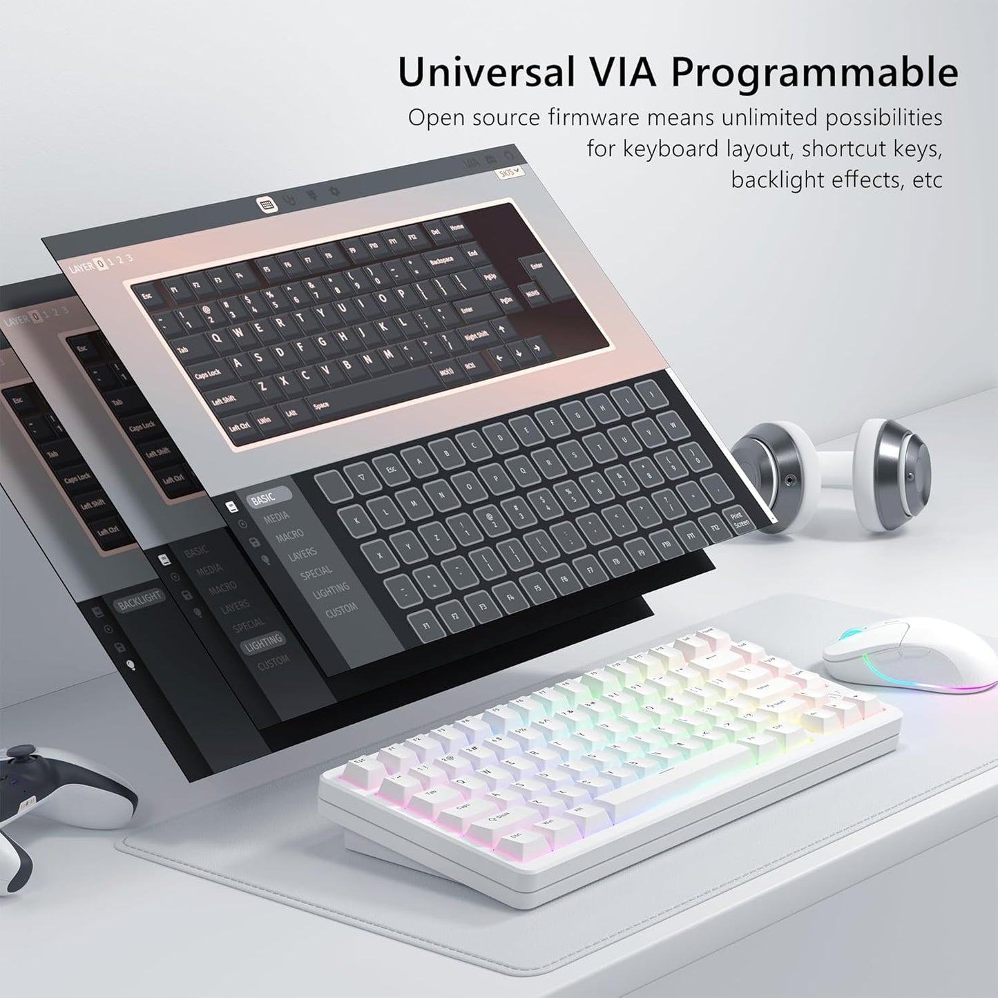 Womier - SK75 75% Keyboard with Full Aluminum Wireless Mechanical Gaming Keyboard, via Custom Pre-Lubed POM Switches RGB Creamy Gaming Key Board, 3-Modes Gasket Hot Swappable, White - Serious Techies