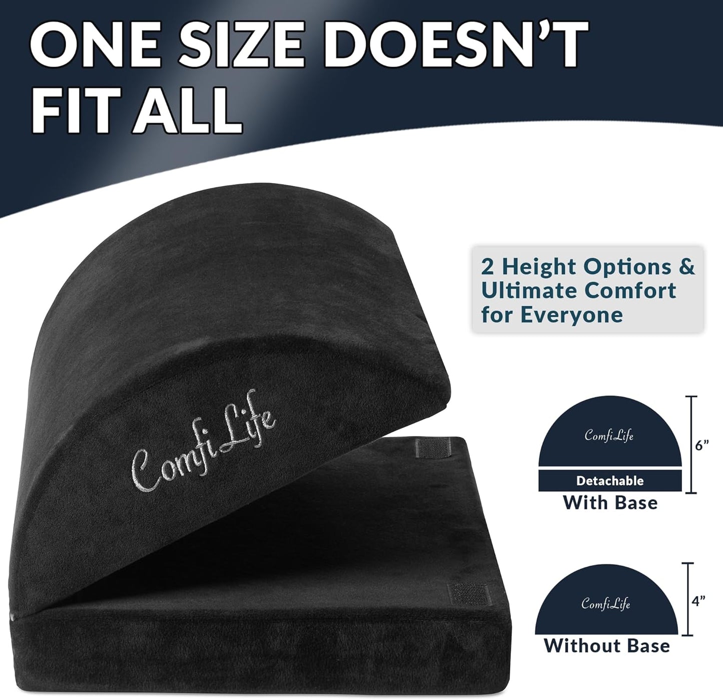 ComfiLife - Foot Rest for under Desk at Work – Adjustable Height Memory Foam Foot Stool for under Desk, Office Chair & Gaming Chair – Ergonomic Footrest for Back & Hip Pain Relief (Black) - Serious Techies