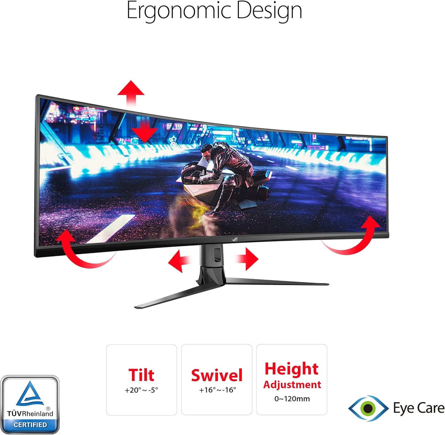 ASUS - ROG Strix XG49VQ 49” Curved Gaming Freesync Monitor 144Hz Dual Full HD HDR Eye Care with DP HDMI Black - Serious Techies