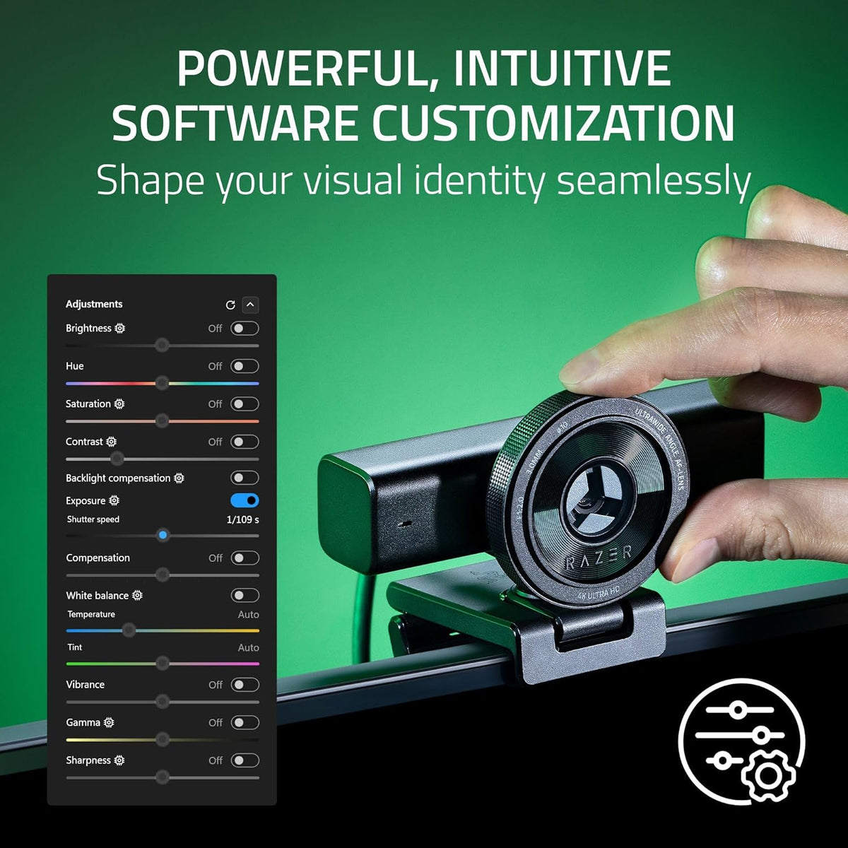 Razer - Kiyo V2 Streaming Webcam: 4K 30 FPS, 1080P 60 FPS - AI Powered Auto-Framing - Built-In Microphone - Ultrawide Angle Lens - Privacy Cover - Works with OBS, Xsplit, Discord, Zoom, Teams - Black - Serious Techies