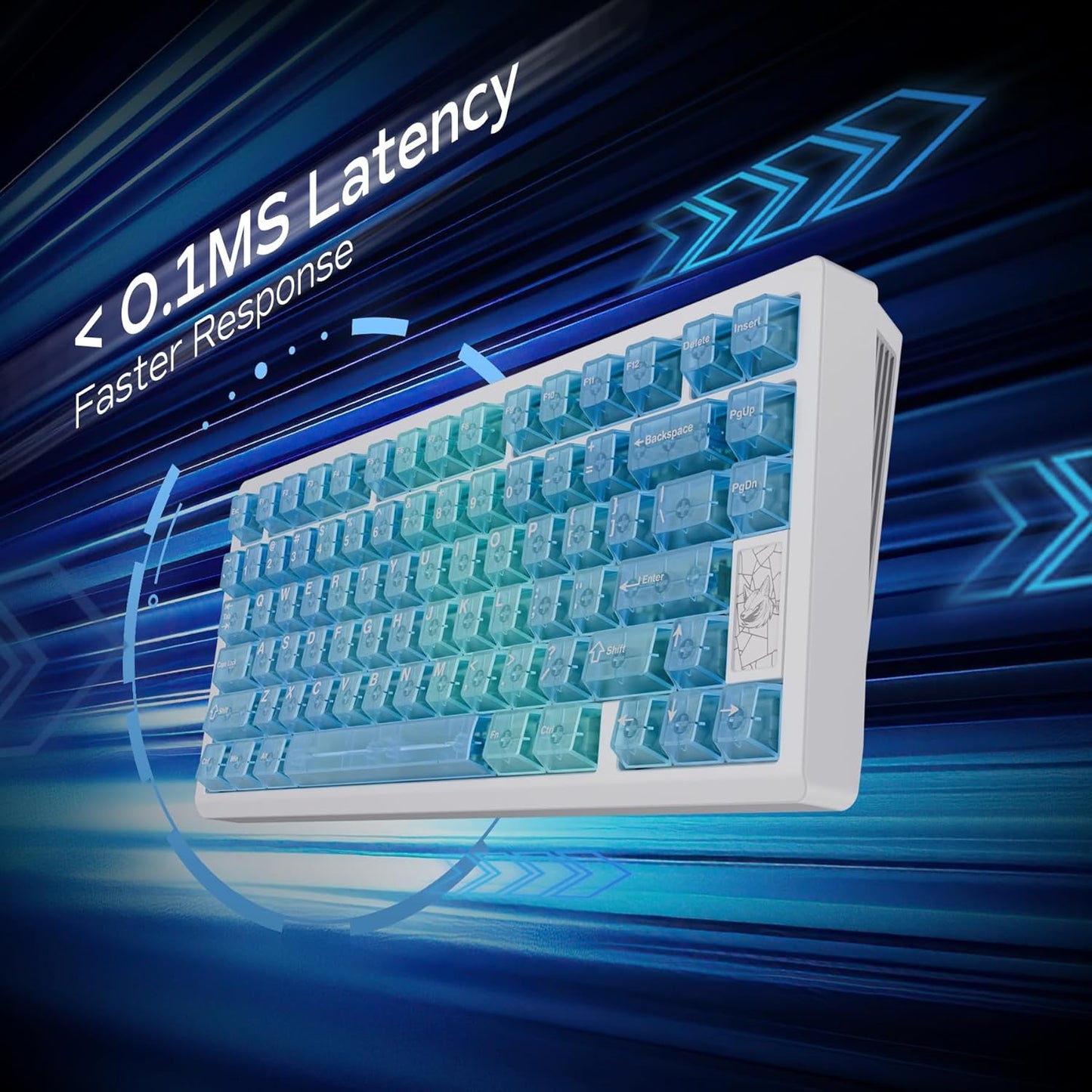 Chilkey Slice75 HE Gaming Keyboard: Hall Effect Aluminum Keyboard with Flux Switch, Rapid Trigger, 8K Polling, Per-Key RGB Gaming Magnetic Switch Key Board for Gaming (Translucent Blue)