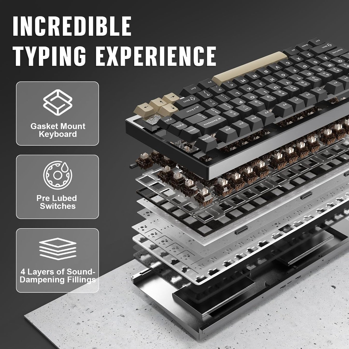 YUNZII - AL75 PRO 75% Wireless Mechanical Gaming Keyboard,Full Aluminum Cnc,Bt/2.4G/Wired,Pbt Keycaps,Gasket Mounted Hot Swap,Custom RGB Backlight, Programmable for Mac/Win (Black, Cocoa Cream V2) - Serious Techies