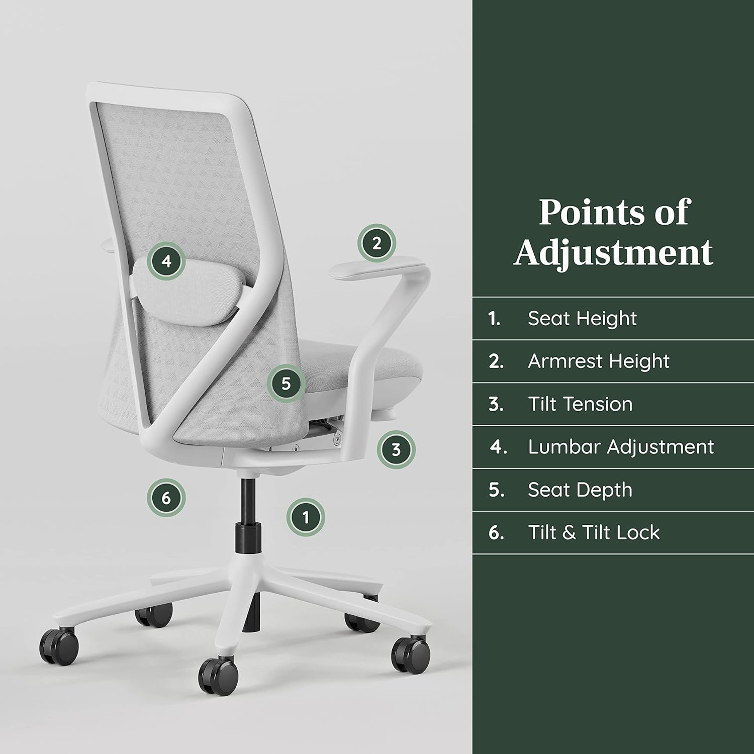 Branch - Verve Chair - High Performance Executive Office Chair with Contoured Seat Back and Adjustable Lumbar Rest - High Density Foam Cushion with Aluminum Base - up to 275 Lbs - Mist - Serious Techies