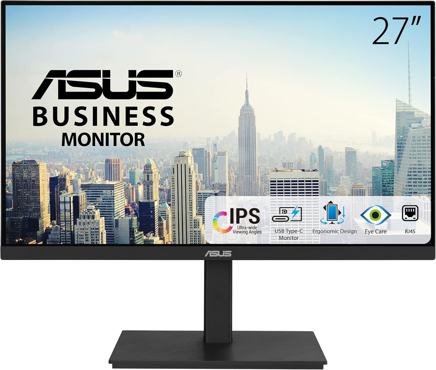 ASUS - 27” 1080P Docking Monitor (VA27ECPSN) – Full HD, IPS, 75Hz, Adaptive-Sync, Speakers, Eye Care, Low Blue Light, Flicker Free, RJ45, USB-C, Displayport, HDMI, Height Adjustment, VESA Wall Mountable - Serious Techies