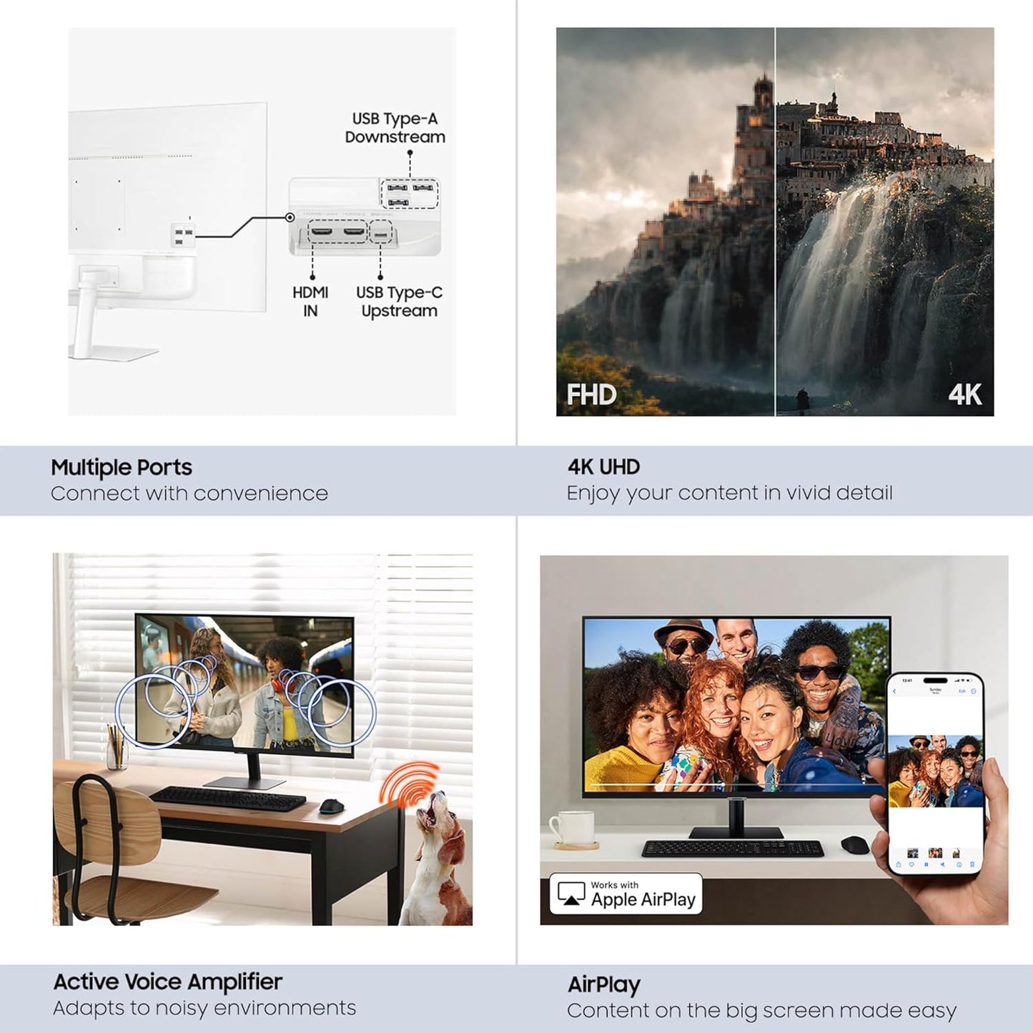 Samsung -32” Smart Monitor M7 (M70F) 4K UHD Display,  Vision AI, Smart TV Apps, Gaming Hub, USB-C, HDMI and USB-A, White, LS32FM703UNXZA, 2025 - Serious Techies