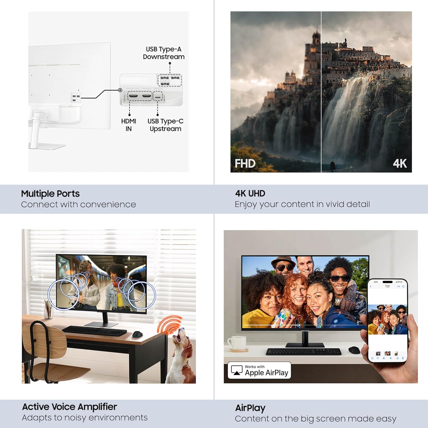 Samsung -32” Smart Monitor M7 (M70F) 4K UHD Display,  Vision AI, Smart TV Apps, Gaming Hub, USB-C, HDMI and USB-A, White, LS32FM703UNXZA, 2025 - Serious Techies