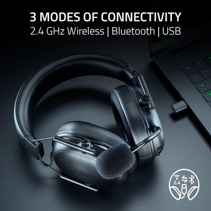Razer - BlackShark V3 X Hyperspeed Wireless Gaming Headset for PC: 50Mm Drivers - Cardioid Mic - 2.4 Ghz, Bluetooth, USB - Works with Mac, PS5, Nintendo Switch, Smartphone - 70 Hr Battery - Black