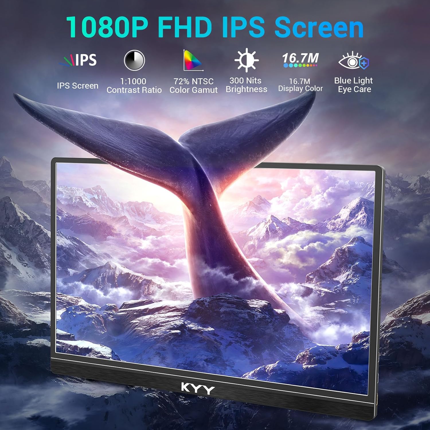 KYY - Portable Monitor 15.6'' FHD 1080P USB C HDMI Gaming Monitor Ultra-Slim IPS Display W/Smart Cover & Speakers, Plug&Play, External Monitor for Laptop PC Phone Mac Xbox PS4 - Serious Techies