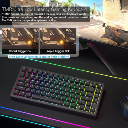 Womier - SK75 TMR/HE Hall Effec Keyboard 75%, Wireless Mechanical Keyboard Rapid Trigger Custom Magnetic Switch Keyboards with 8000 Hz Hot Swap, BT/2.4G/USB-C with Mac Windows Linux (Aluminum) - Serious Techies