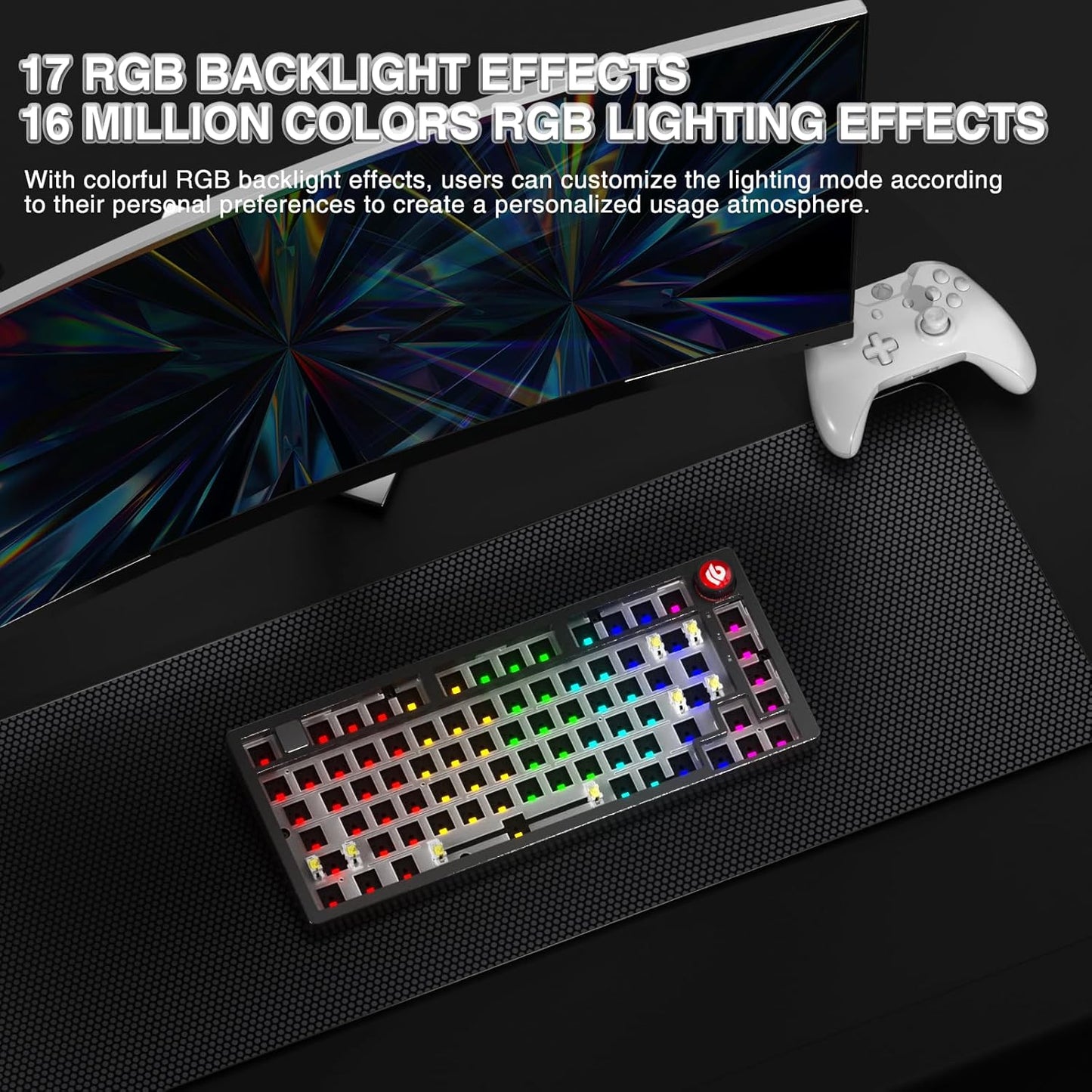 LEOBOG - Hi75C Upgraded Wired Mechanical Keyboard Kit – Aluminum Alloy Gasket Mount 75% Barebones DIY Base with Hot Swap, RGB Backlighting & Volume Knob – Enhanced Custom Gaming Keyboard Build - Serious Techies