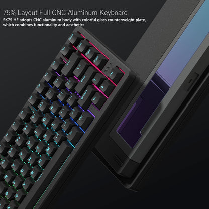 Womier - SK75 TMR/HE Hall Effec Keyboard 75%, Wireless Mechanical Keyboard Rapid Trigger Custom Magnetic Switch Keyboards with 8000 Hz Hot Swap, BT/2.4G/USB-C with Mac Windows Linux (Aluminum) - Serious Techies