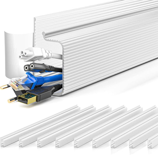 Yecaye - 157In Cable Management, Cord Organizer,Easy Install Self-Adhesive Cable Organizer,Cord Management, Desk Wire Holder for Office Organization,Child and Pet Proofing, White - Serious Techies