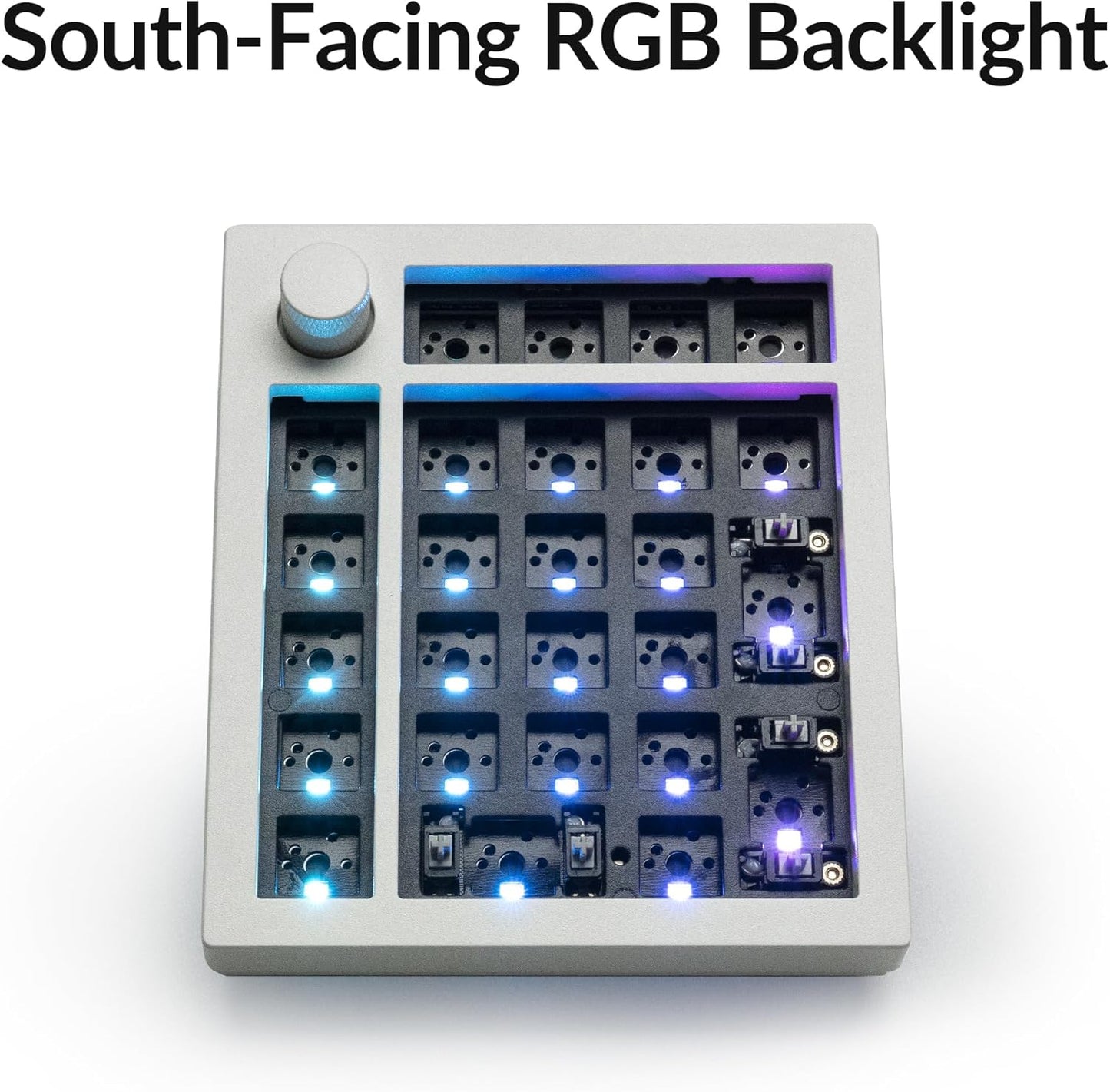 Keychron - Q0 Max Wireless Custom Barebones Keyboard Kit, 2.4 Ghz/Bluetooth 5.1/Wired QMK Number Pad, RGB Numeric Keypad Compatible with Laptop Mac Windows Linux - White - Serious Techies