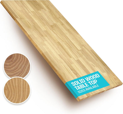 COREMINDED - Solid Wood Desk Table Top – Pre-Finished 1.2” Thick Tabletop - Universal Fit for Standing Desks, Countertops & Workstations (48" X 24", Rubberwood) - Serious Techies