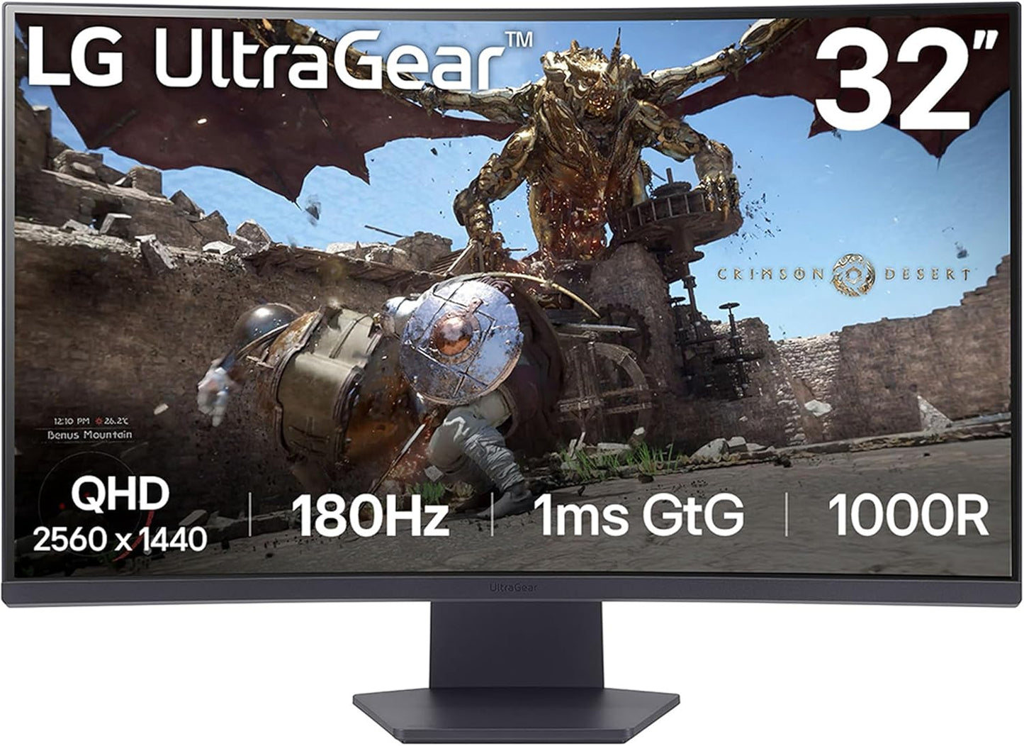 LG - 32GS60QC-B Ultragear 32-Inch Curved Gaming Monitor QHD (2560X1440) 180Hz 1Ms 1000R AMD Freesync HDR10 Hdmix2 Displayport Black - Serious Techies