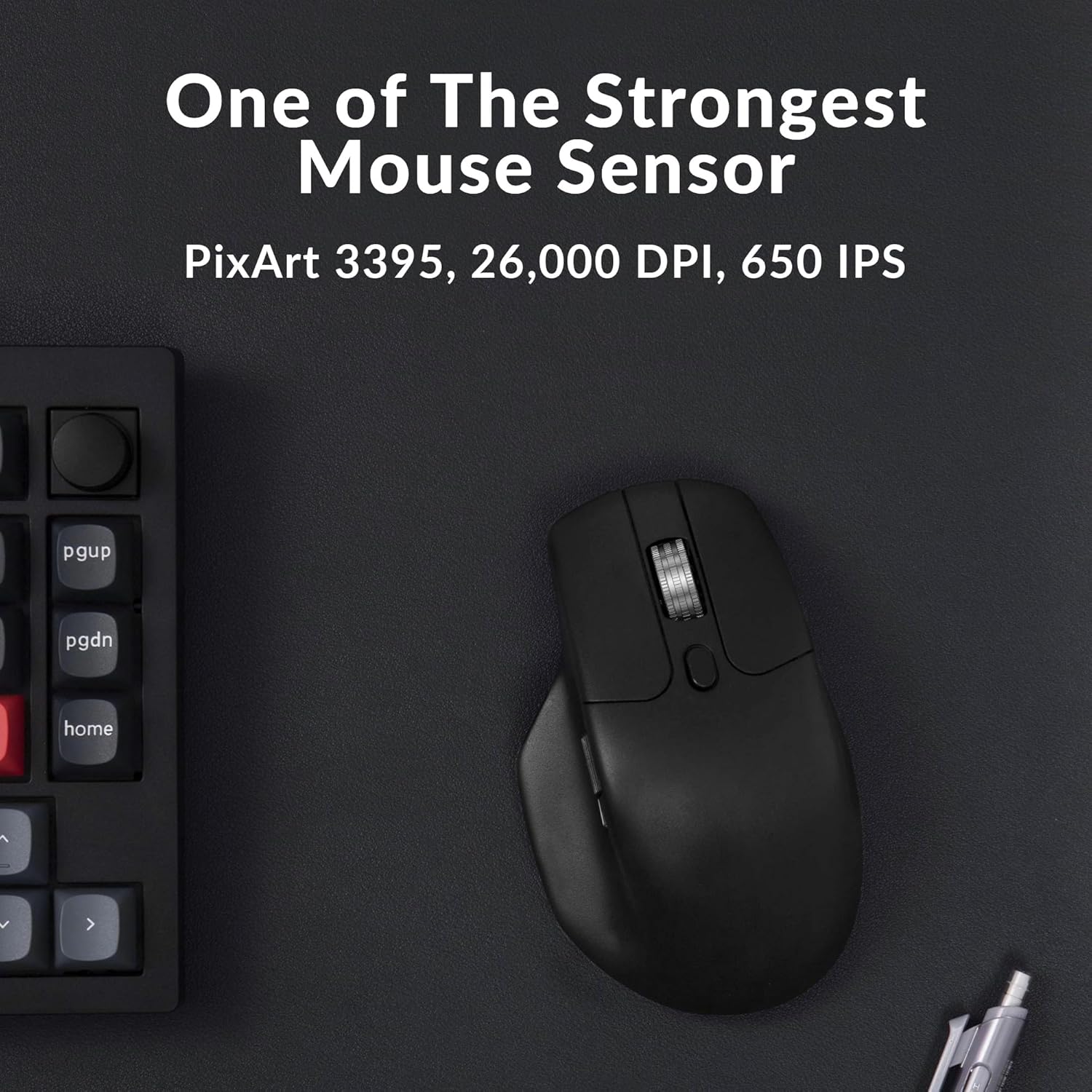 Keychron - M6 Wireless Gaming Mouse, 1000Hz Polling, Bluetooth 5.1/2.4Ghz/Wired, Lightweight 78G, Pixart 3395 Optical Sensor up to 26,000 DPI, Programmable, for Windows/Mac/Linux – Black - Serious Techies