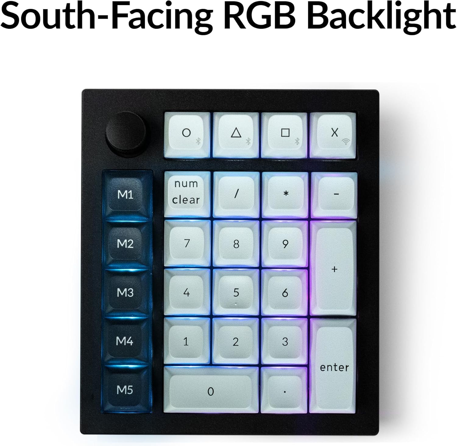 Keychron - Q0 Max Wireless Custom Mechanical Numpad, 2.4 Ghz/Bluetooth 5.1/Wired QMK Number Pad, RGB Hot-Swappable with Gateron Banana Switch for Laptop Mac Windows Linux - Black - Serious Techies